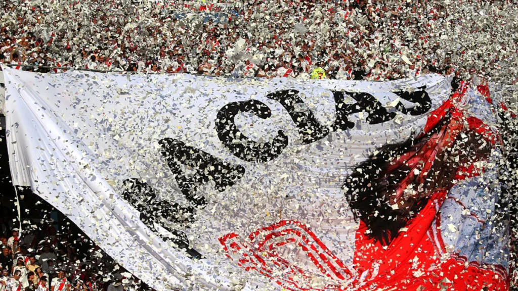 Fire erupts in the stands during River Plate vs. Boca Juniors match