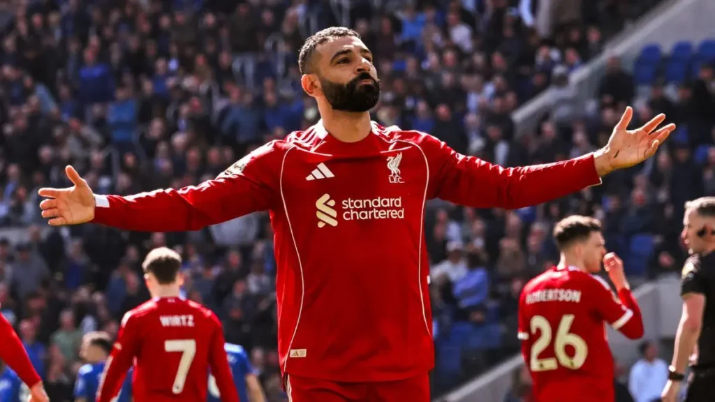 Salah ties Gerrard for Merseyside derby record.