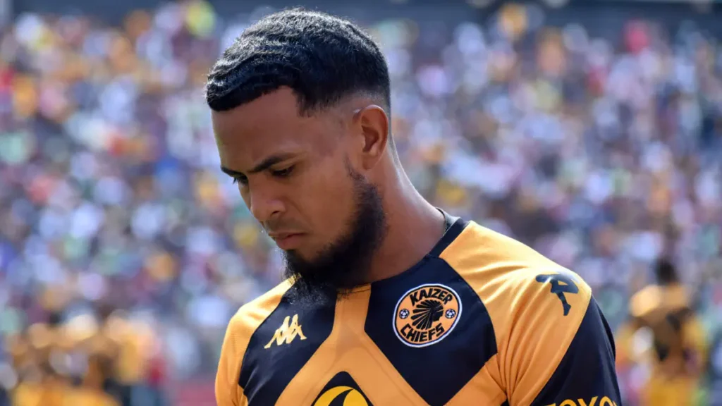 Brandon Peterson sits on the bench for Kaizer Chiefs’ final match of the season.