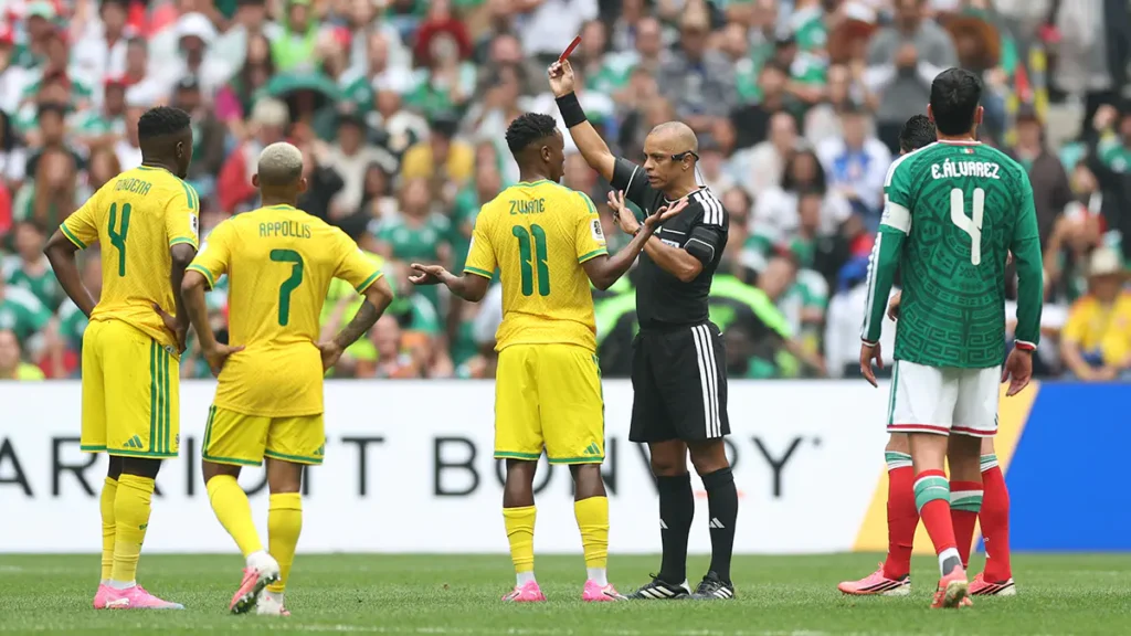 Bafana Bafana Player Faces Suspension and May Miss Rest of World Cup After Red Card Against Mexico