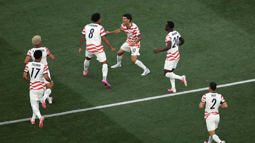 For the first time in 24 years, the U.S. scores two first-half goals in a World Cup match.
